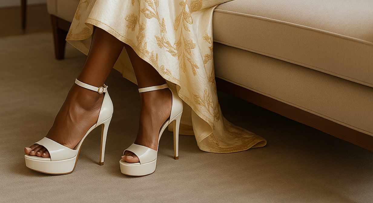 Woman wearing elegant MoPres high heels